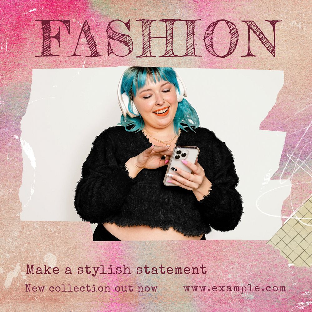 Fashion Instagram post template, editable design