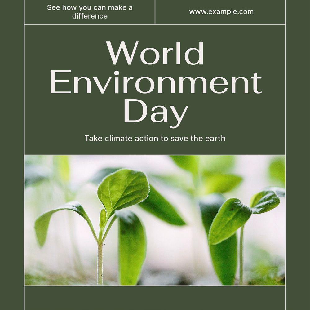 World environment day Instagram post template, editable social media design