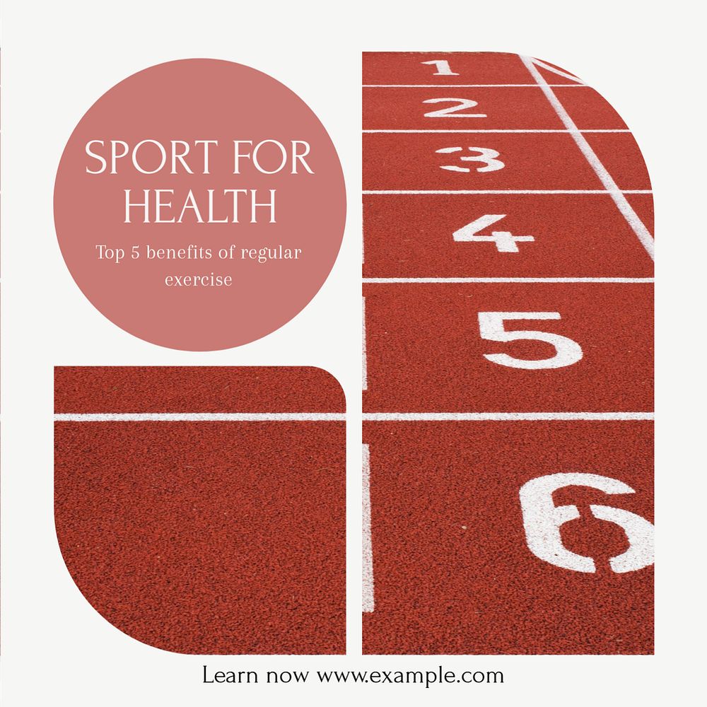 Sport for health Instagram post template, editable social media design