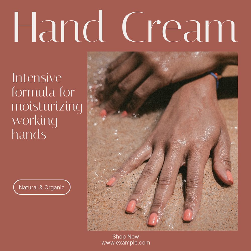 Hand cream Instagram post template, editable social media design