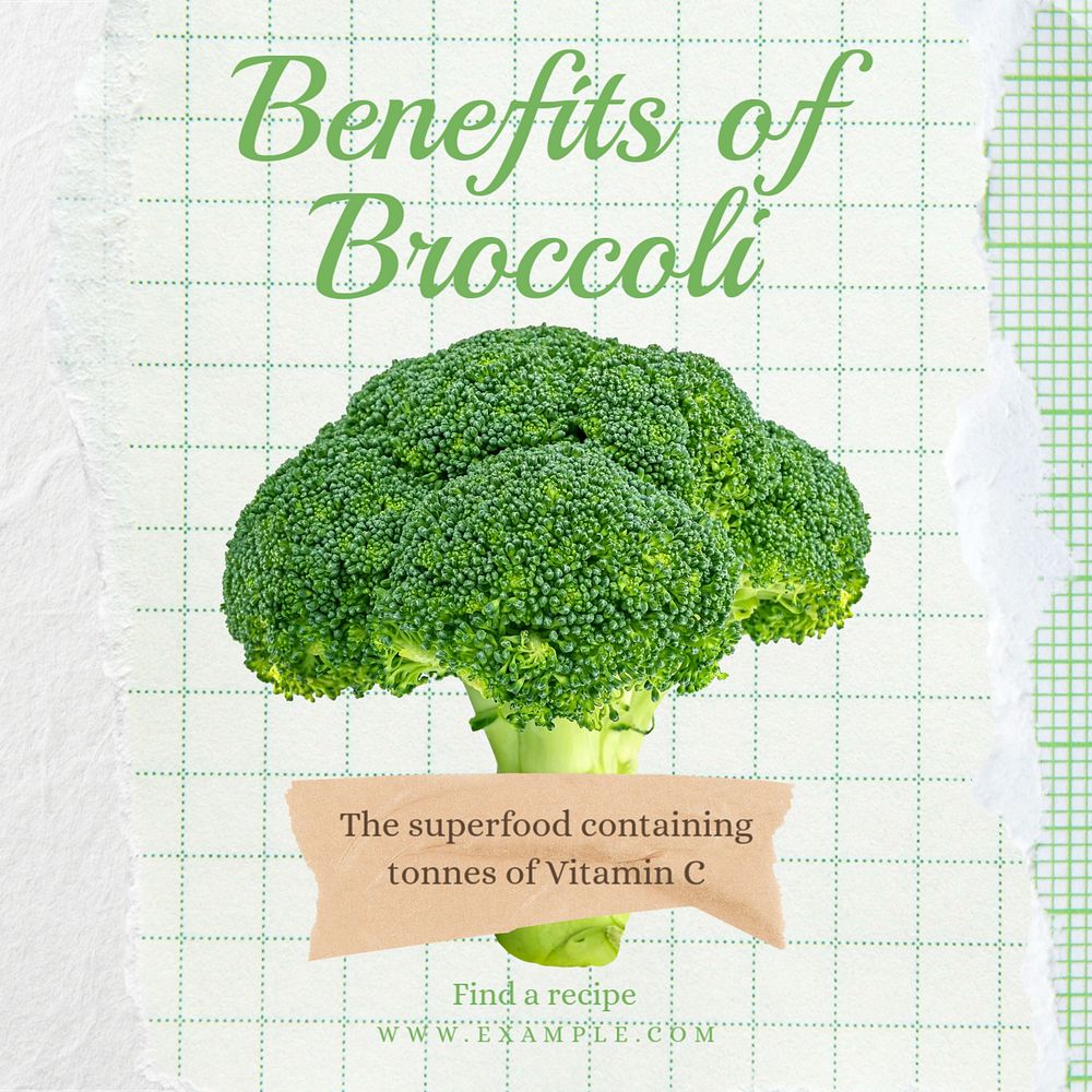 Broccoli Instagram post template, editable text