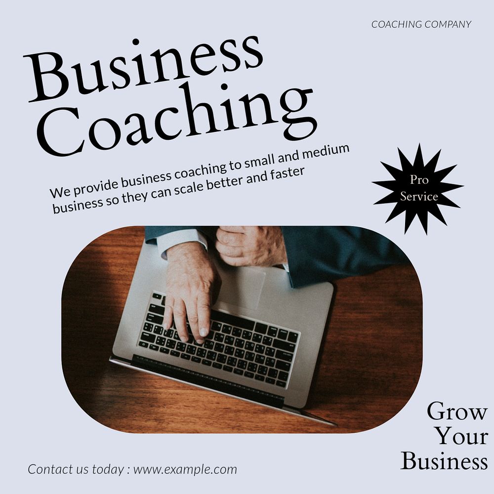 Business coaching Instagram post template, editable social media ad