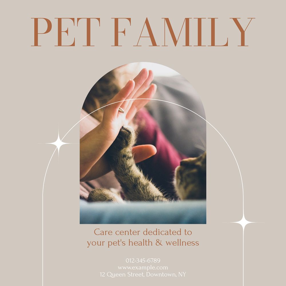 Pet family Instagram post template, editable social media design