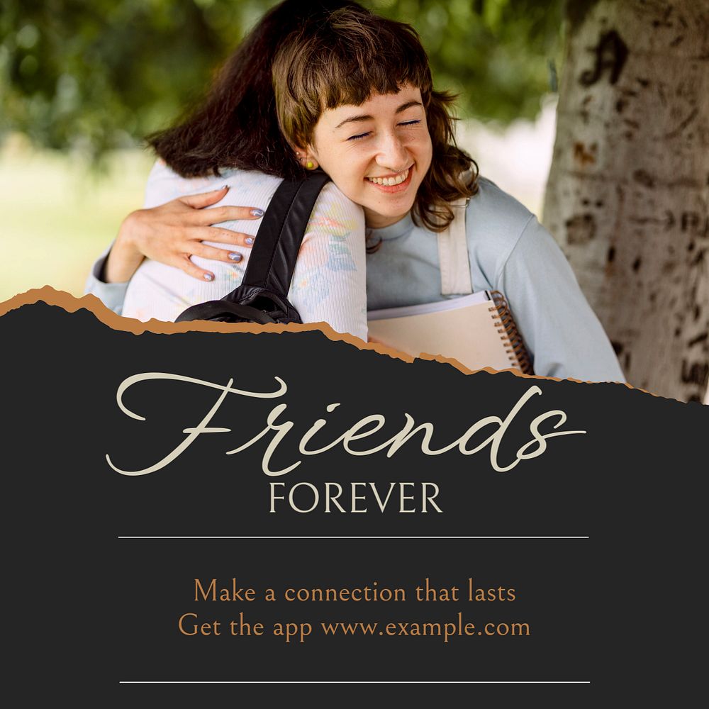 Friends forever Instagram post template, editable social media design