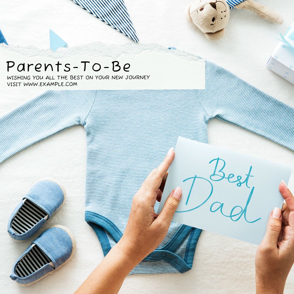 Parents to be Instagram post template, editable social media ad