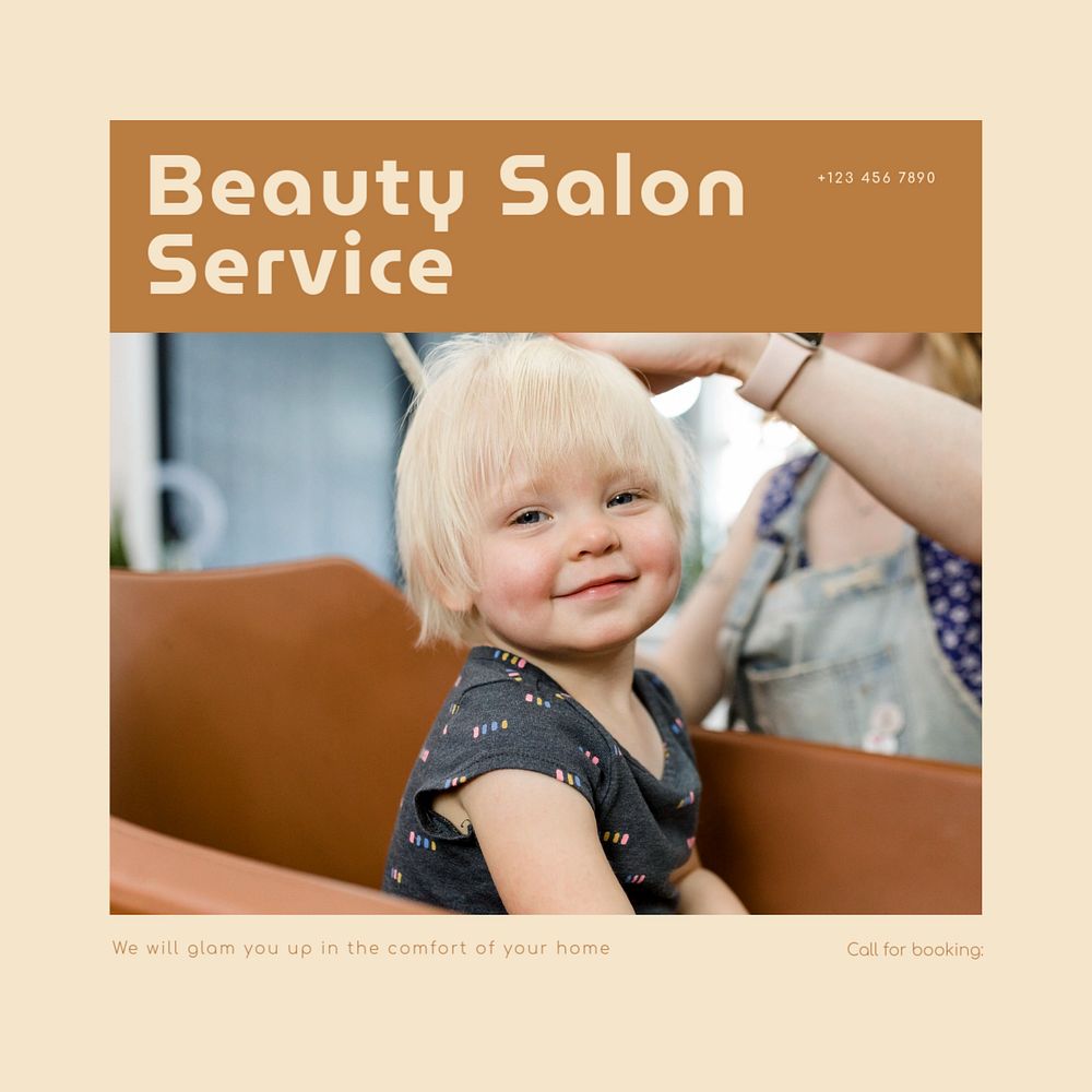 Beauty salon service Instagram post template, editable social media design