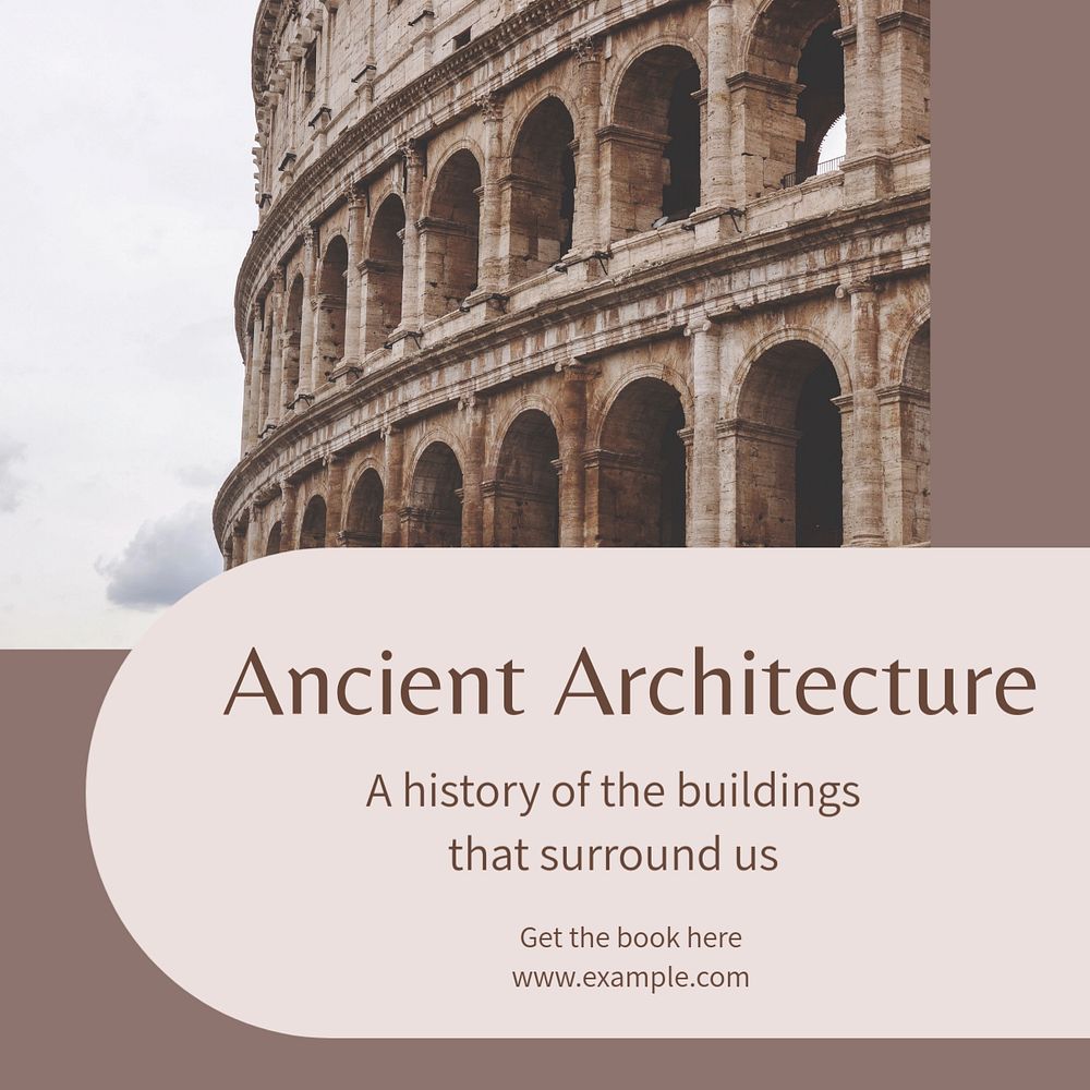 Ancient architecture Instagram post template, editable social media ad