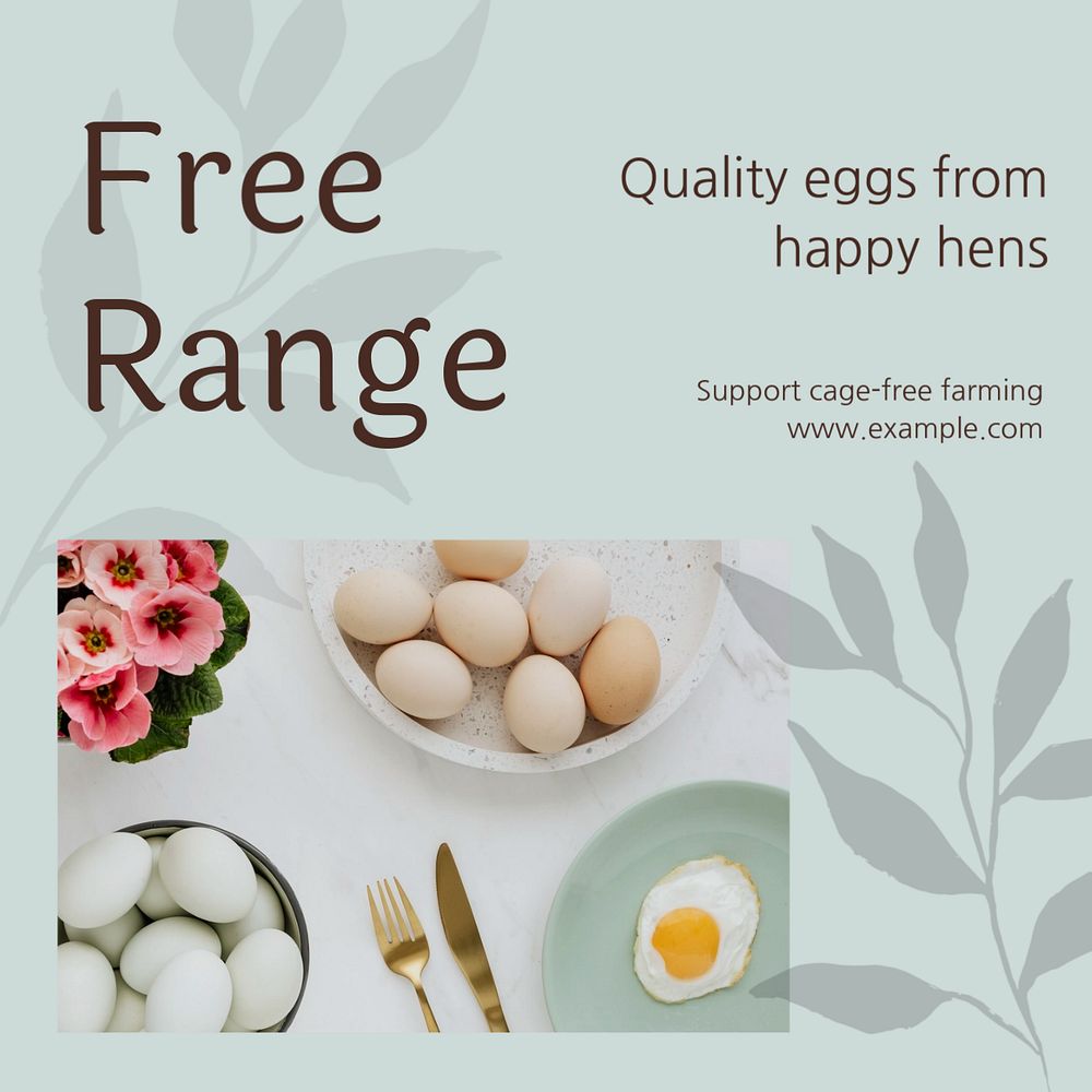 Free range Instagram post template, editable social media ad