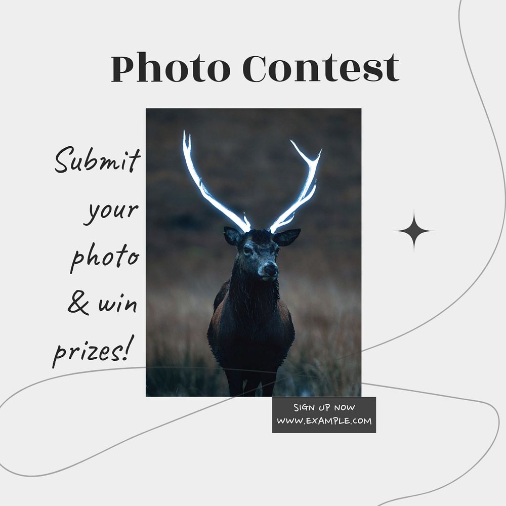 Photo contest Instagram post template, editable social media ad