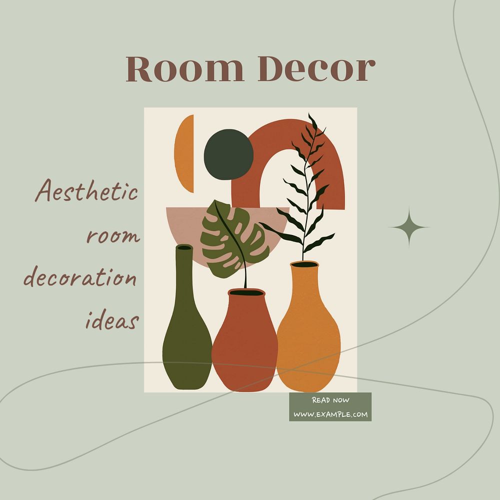 Room decor ideas Instagram post template, editable social media ad