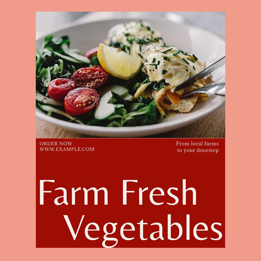 Farm fresh vegetables Instagram post template, editable social media design