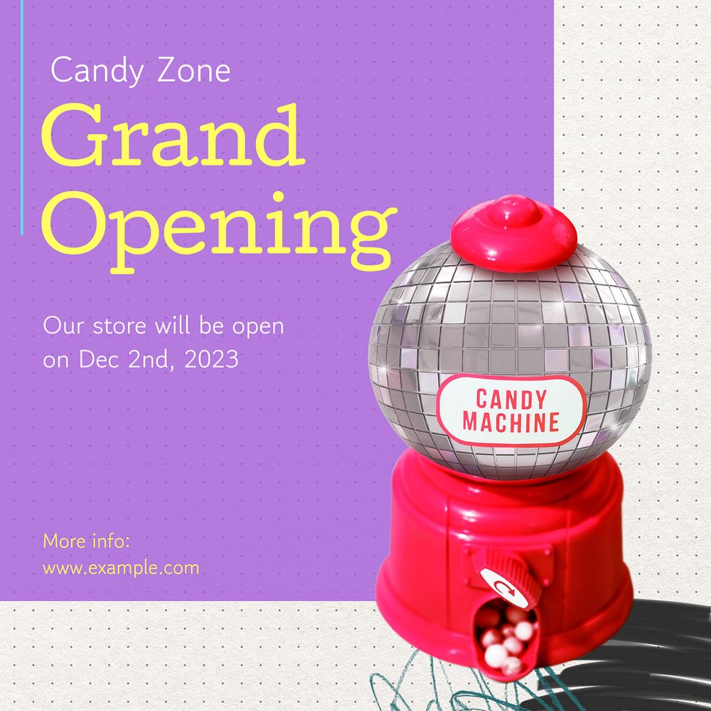 Grand opening Facebook post template, editable design