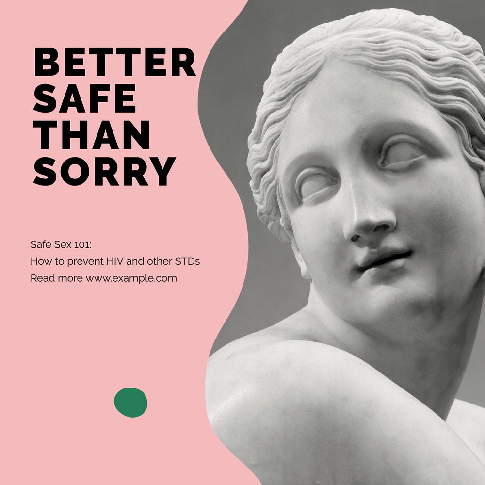 Safe sex Instagram post template, editable social media ad