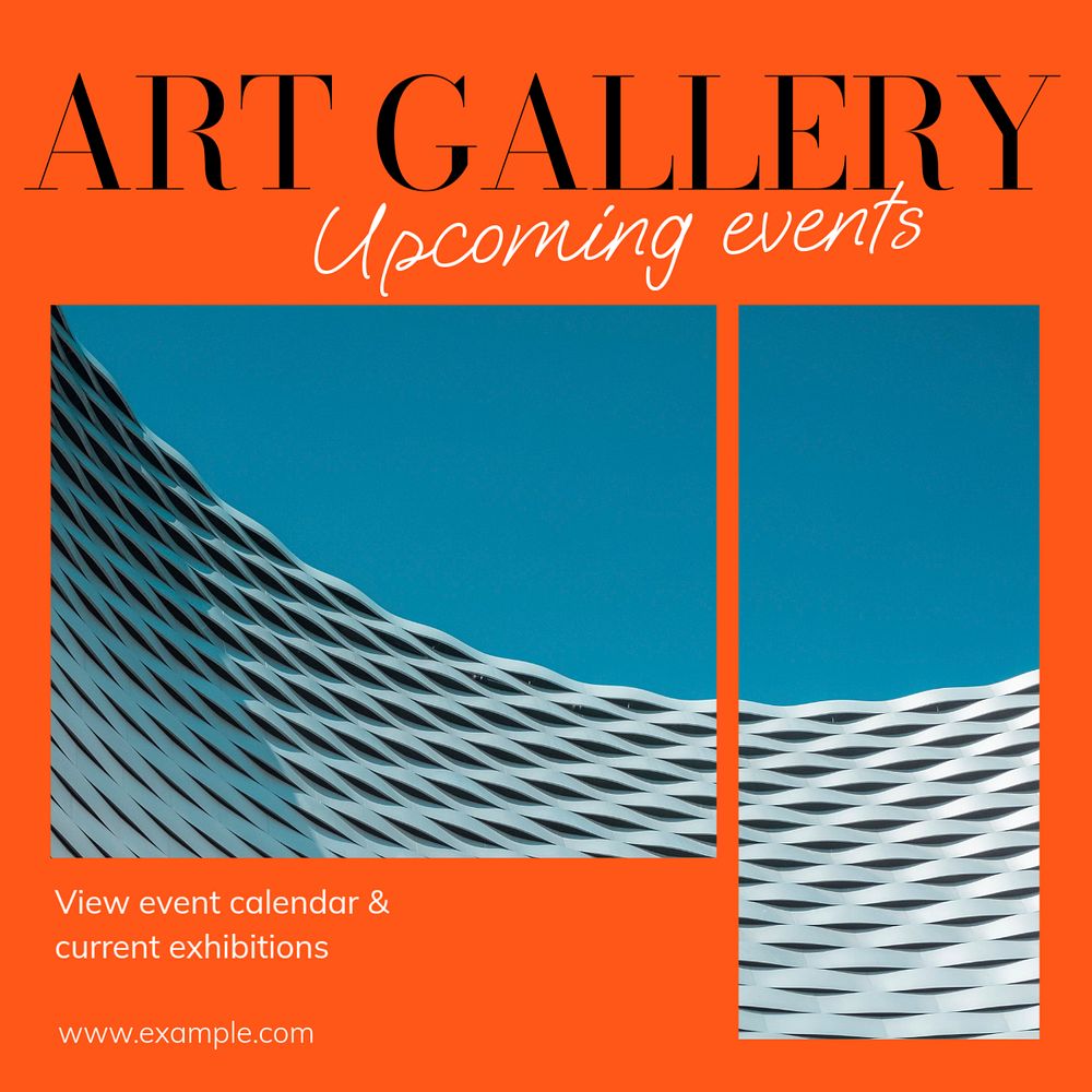 Art gallery events Instagram post template, editable social media ad