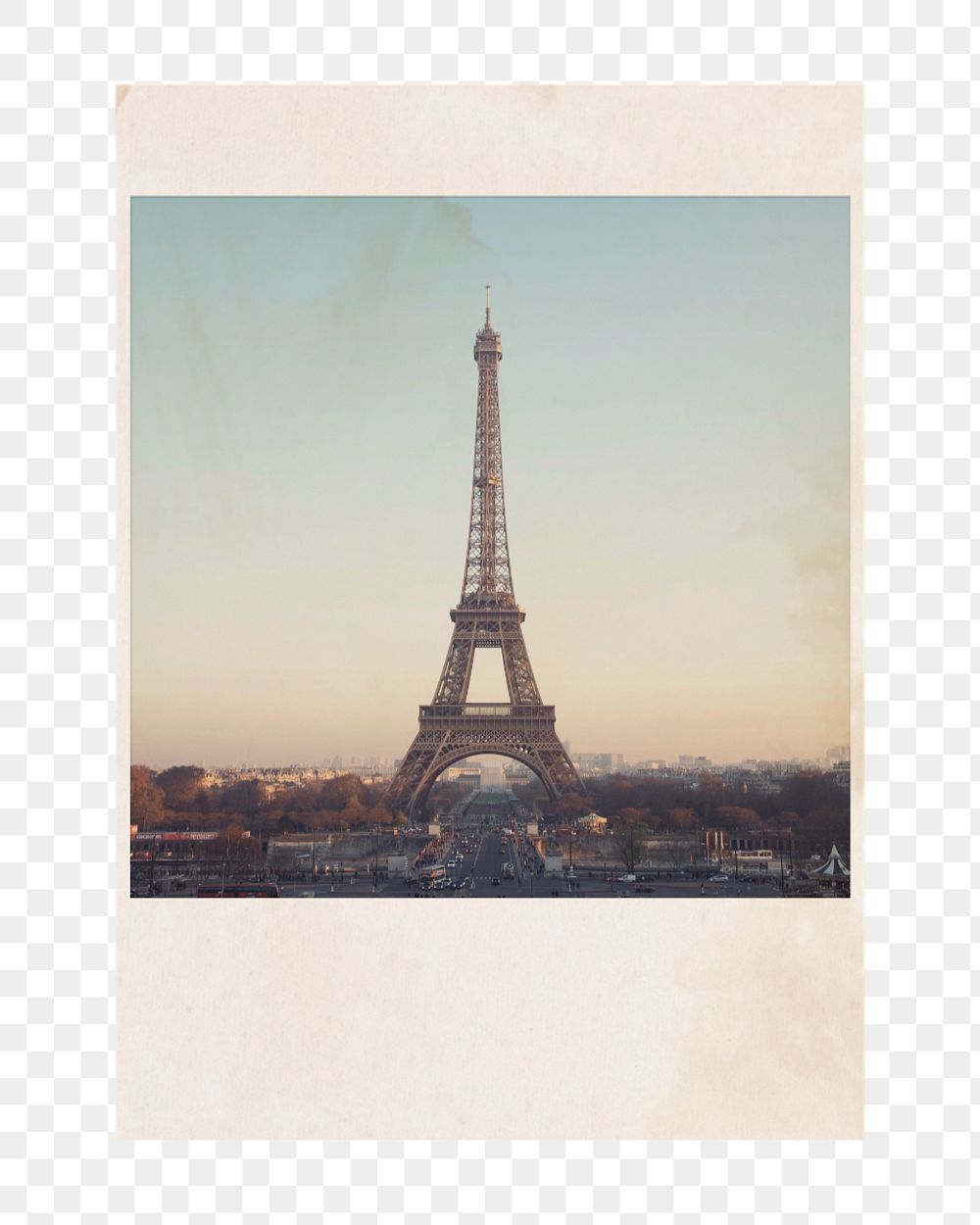 PNG Instant film frame mockup element, France travel transparent background