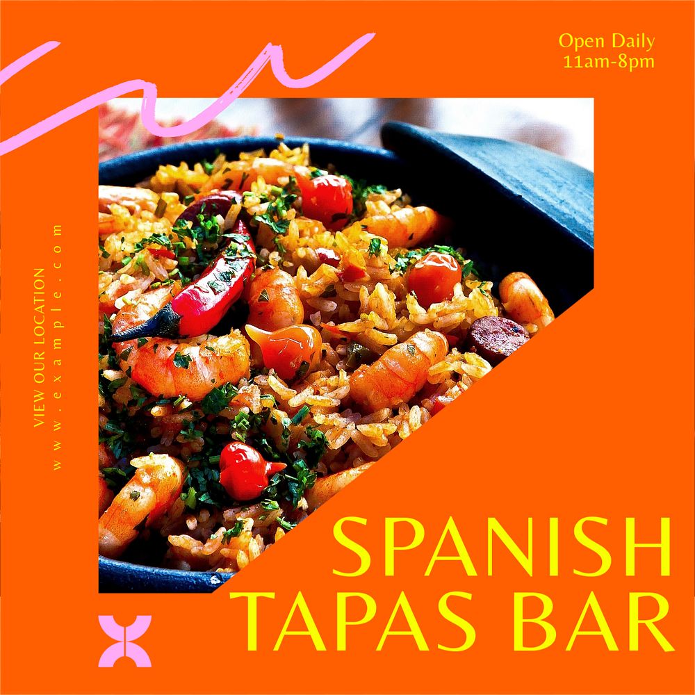 Spanish food & restaurant social media template, editable design