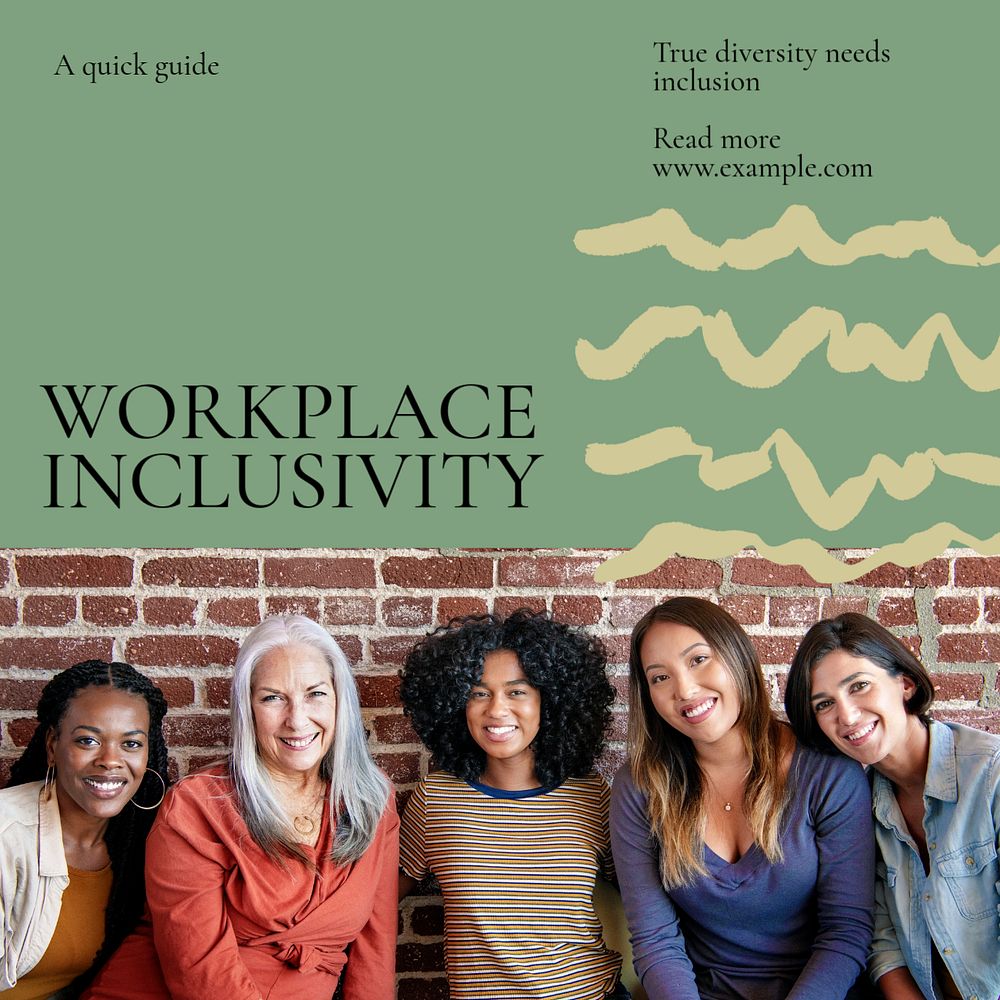 Workplace inclusivity Instagram post template, editable text