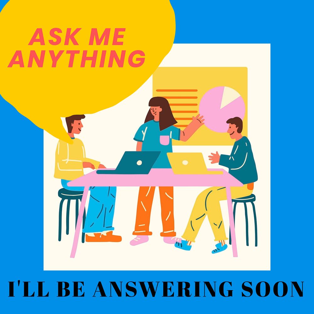 Ask me anything social media template, editable design