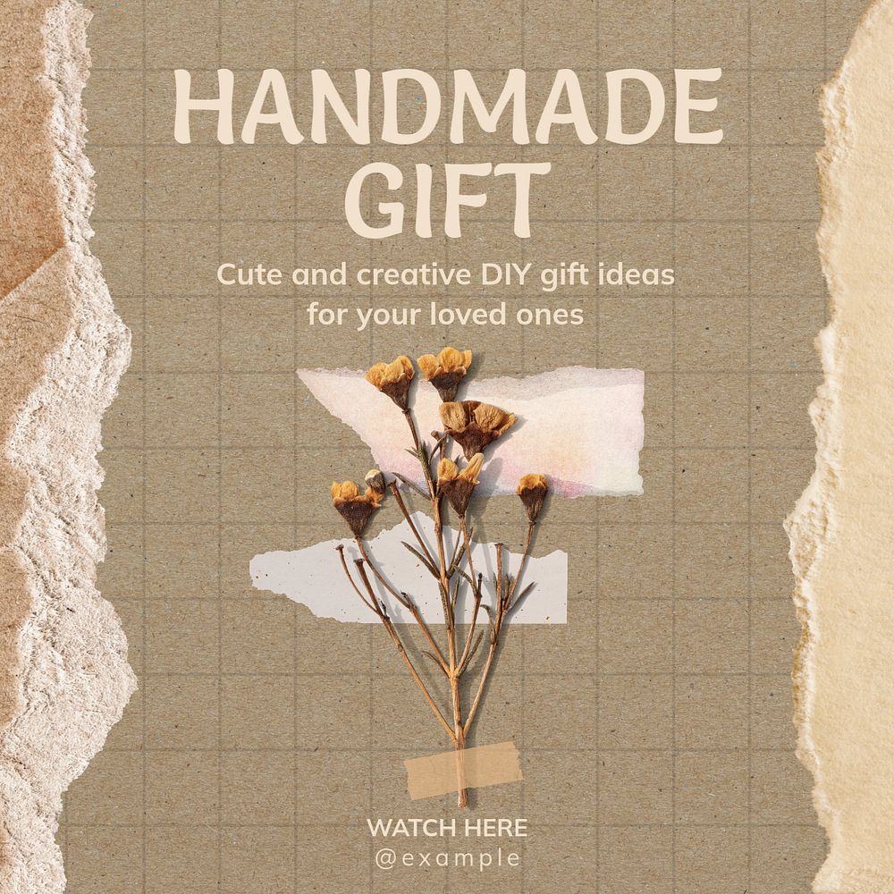 Handmade gift Facebook post template, editable design