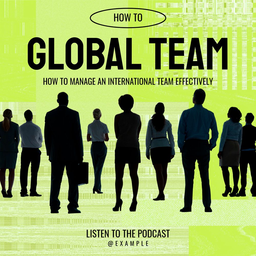 Global team Instagram post template, editable text