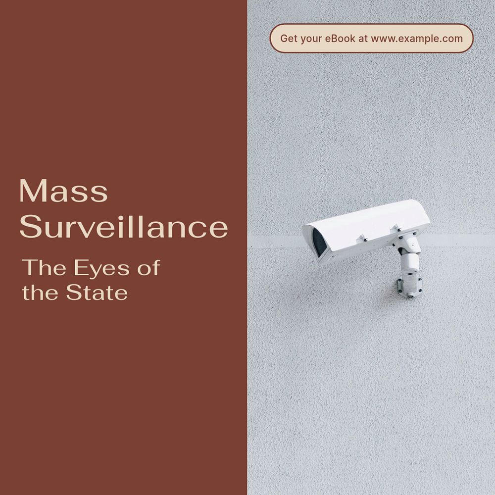 Mass surveillance Instagram post template, editable social media design