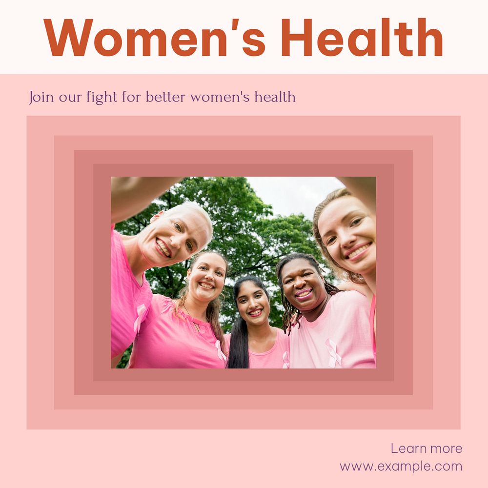 Women's health social media template, editable design