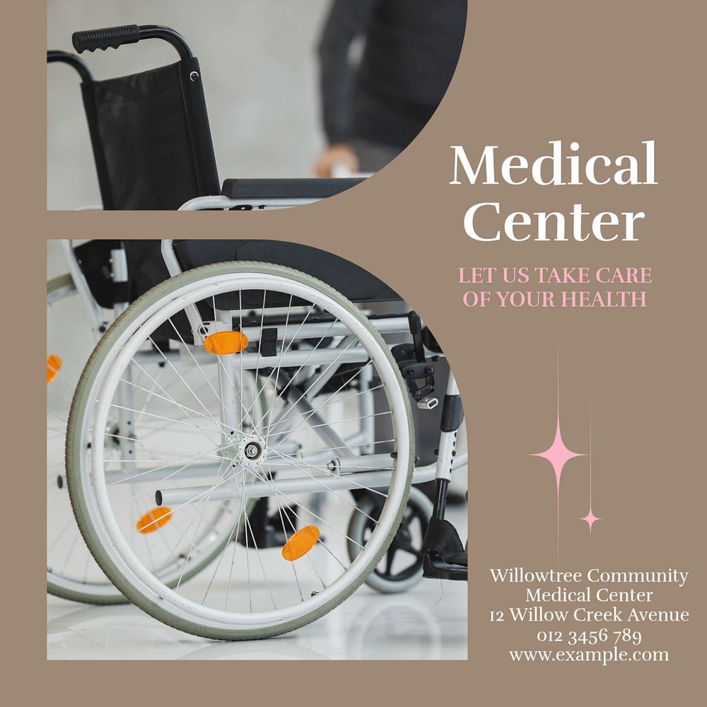 Medical center Instagram post template, editable social media design