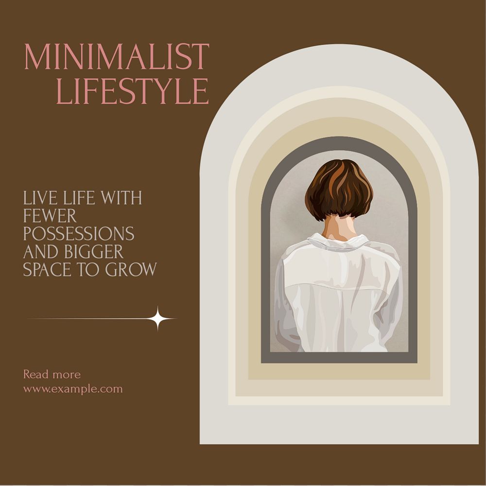 Minimalist lifestyle Instagram post template, editable social media design