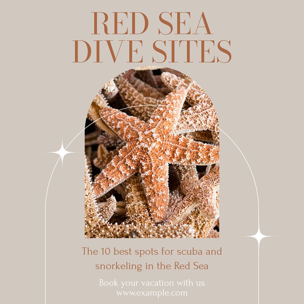 Red Sea Instagram post template, editable social media design