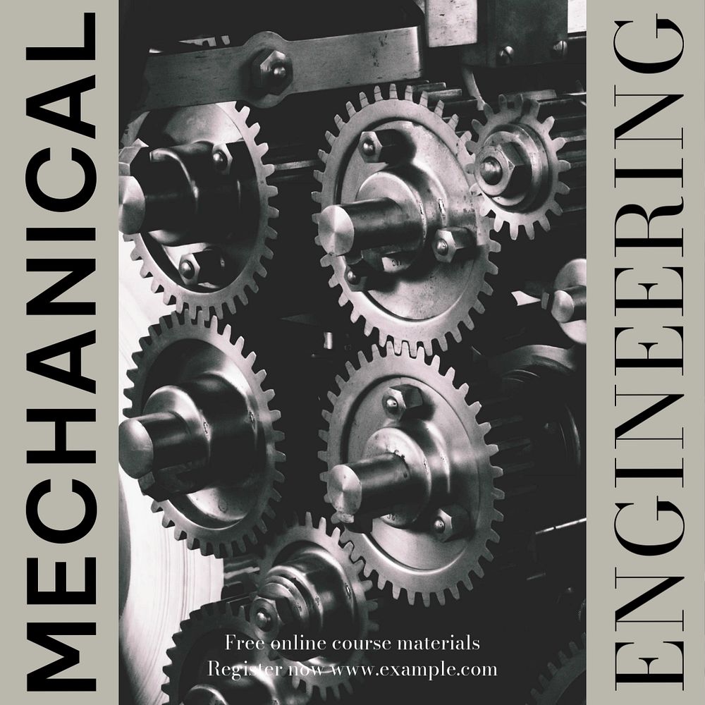 Mechanical engineering Instagram post template, editable social media design