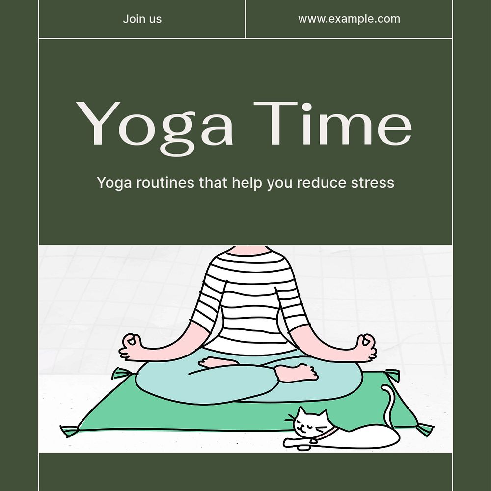 Yoga Instagram post template, editable social media design