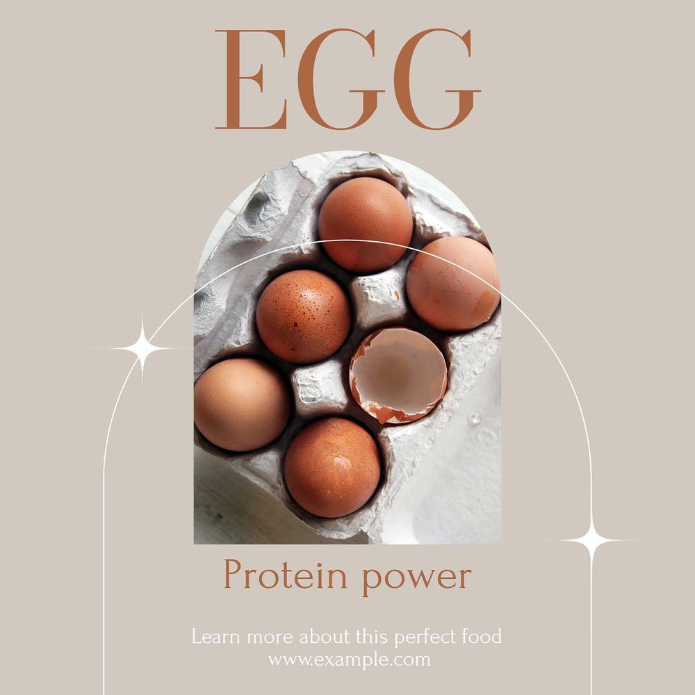 Egg protein Instagram post template, editable social media design