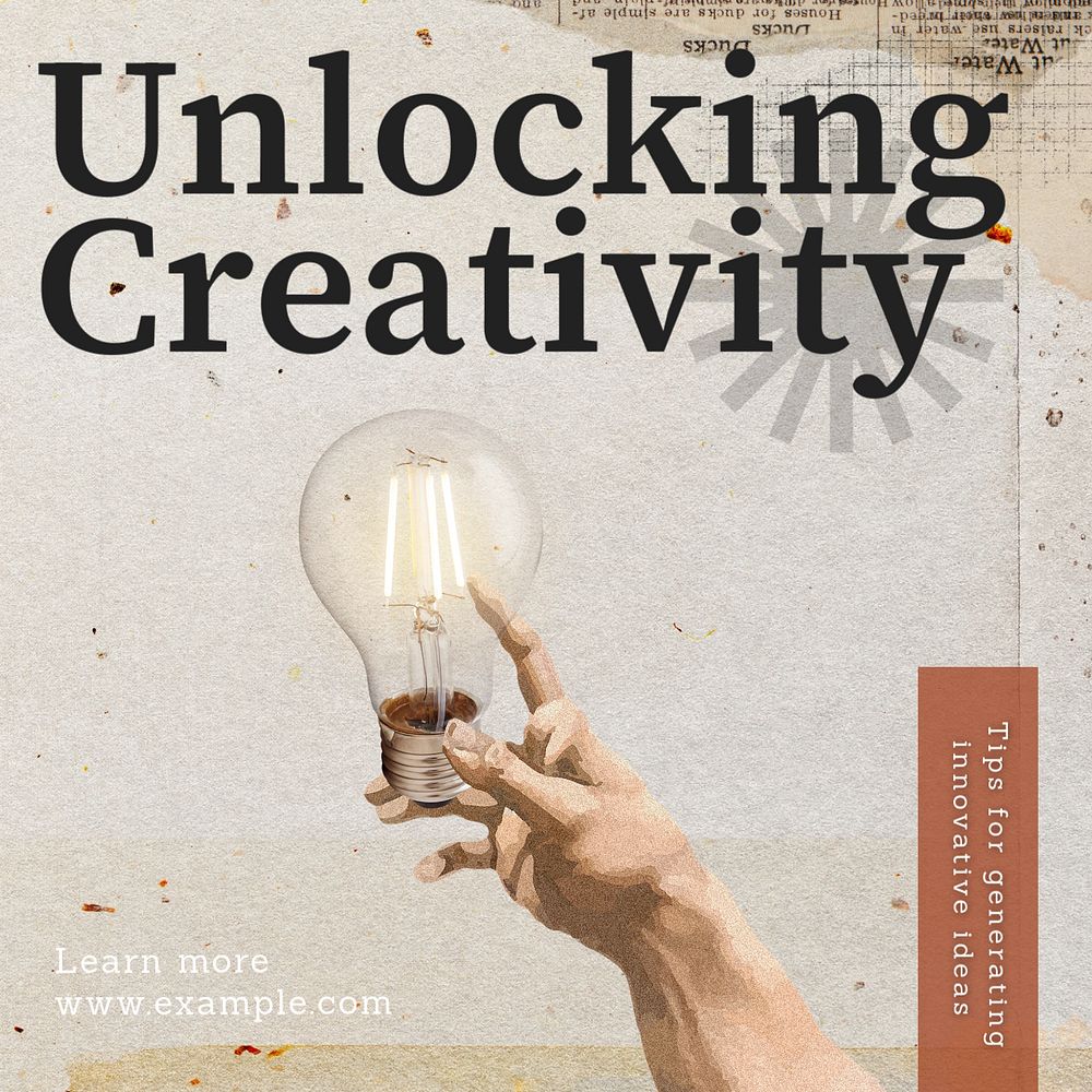 Unlocking creativity Instagram post template, editable text