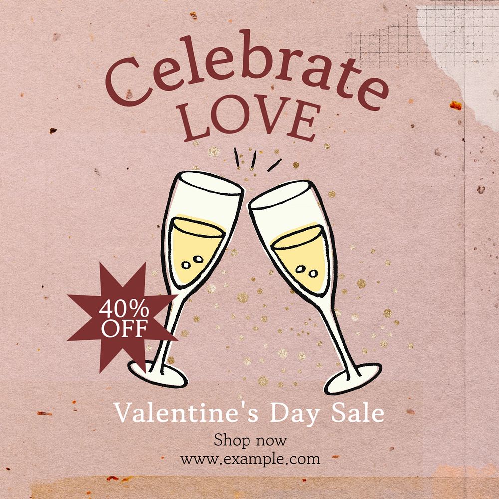 Celebrate love sale Instagram post template, editable text