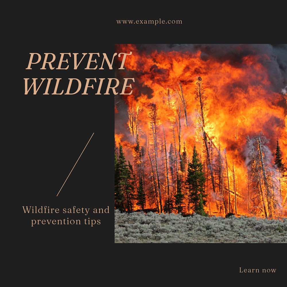 Prevent wildfire Instagram post template, editable social media design