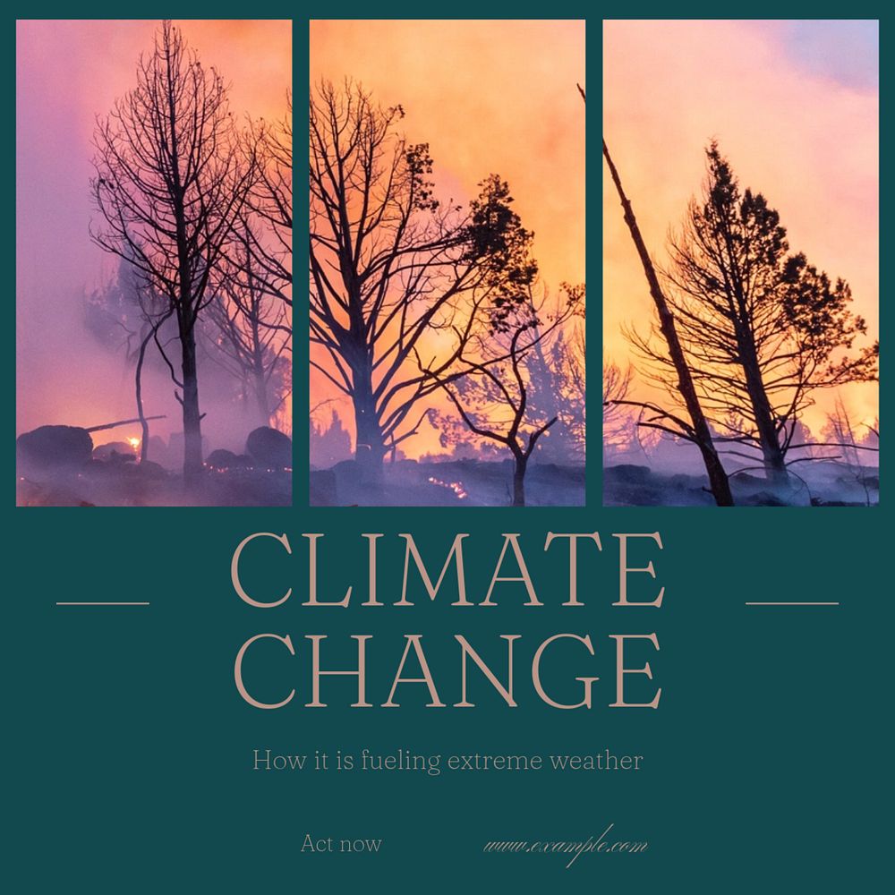 Climate change Instagram post template, editable social media design