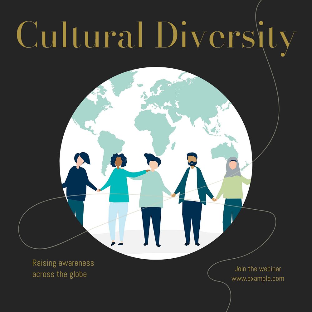 Cultural diversity Instagram post template, editable social media design