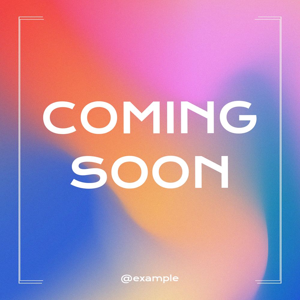 Coming soon Instagram post template, editable text