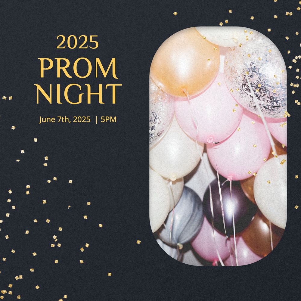 Prom night Facebook post template, editable design