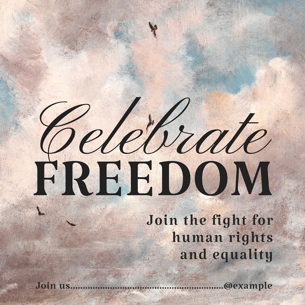 Celebrate freedom Instagram post template, editable text