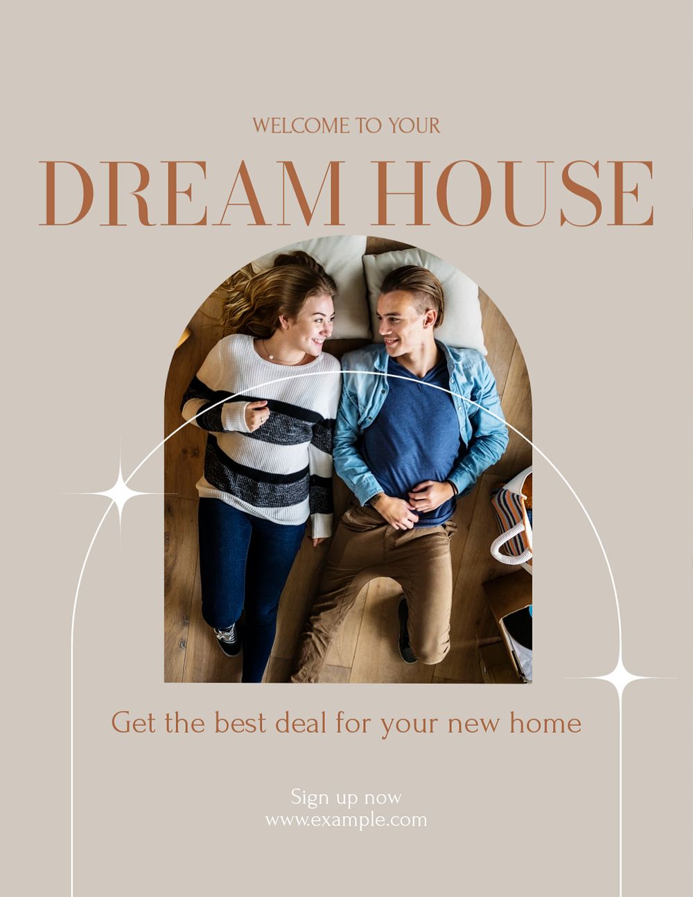 Dream house flyer template, editable text & design