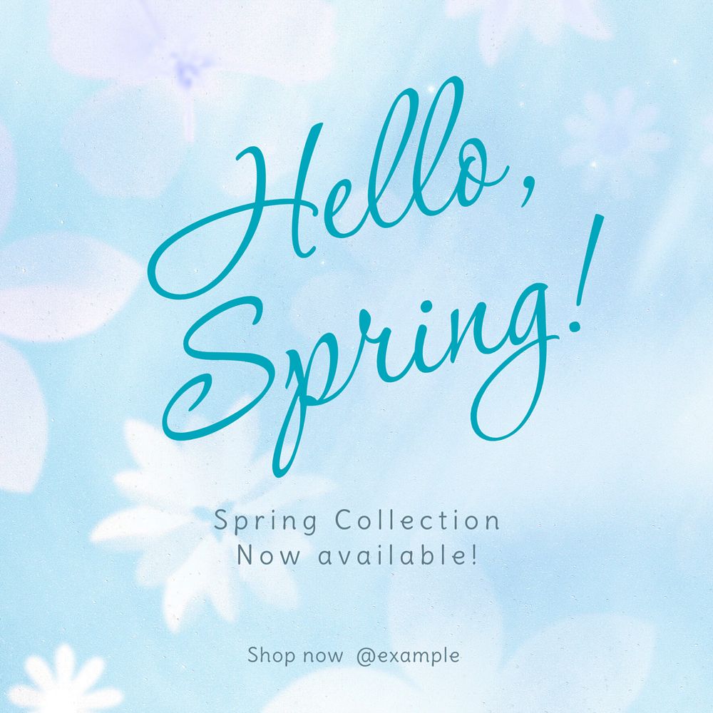 Spring collection Instagram post template, editable text