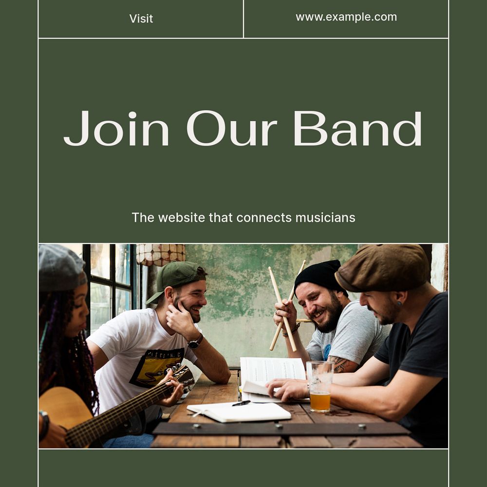 Join our band Instagram post template, editable social media design