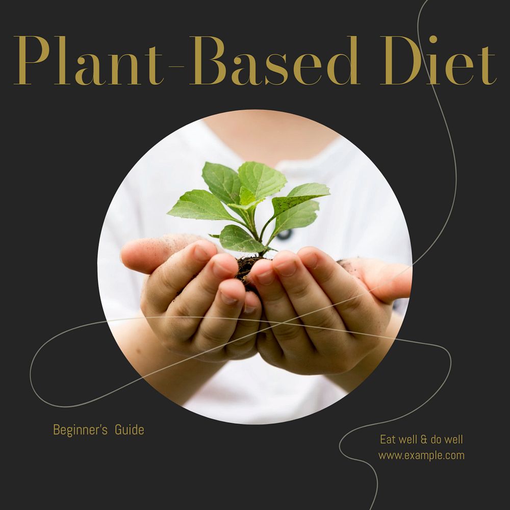 Plant based diet Instagram post template, editable social media design