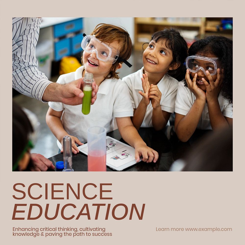 Science education Instagram post template, editable social media design