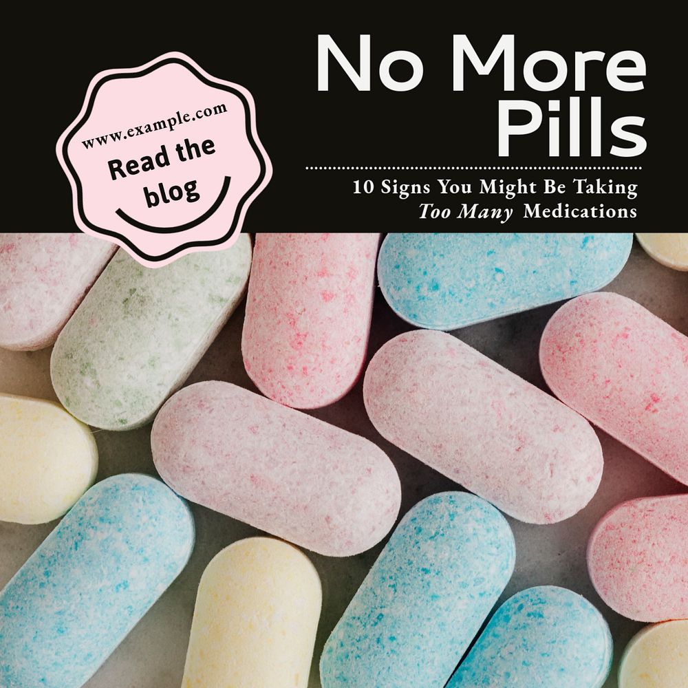 Pills & medication Instagram post template, editable design