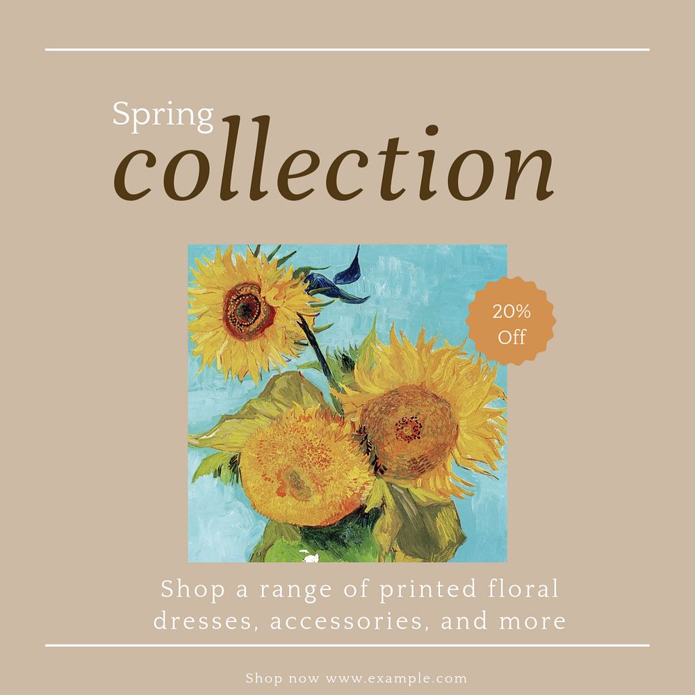 Spring collection Instagram post template, editable design