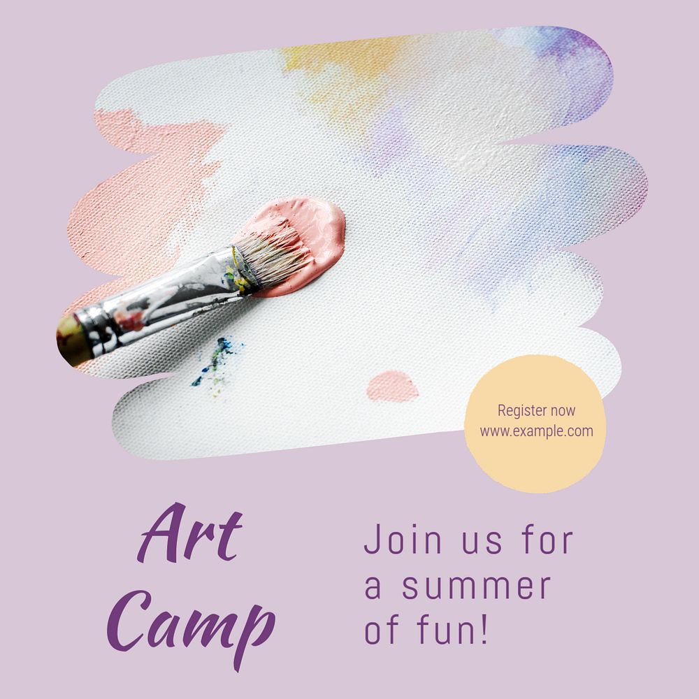 Art camp Instagram post template, editable design