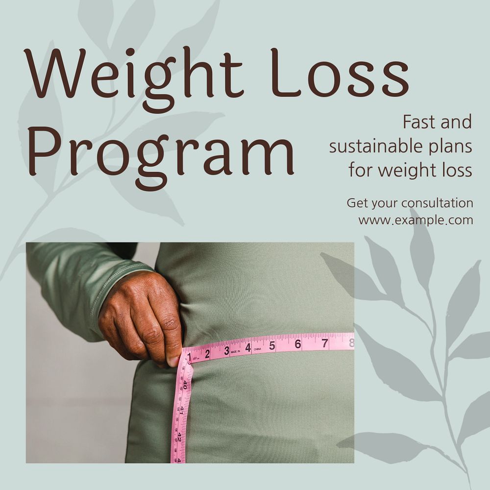 Weight loss program Instagram post template, editable design