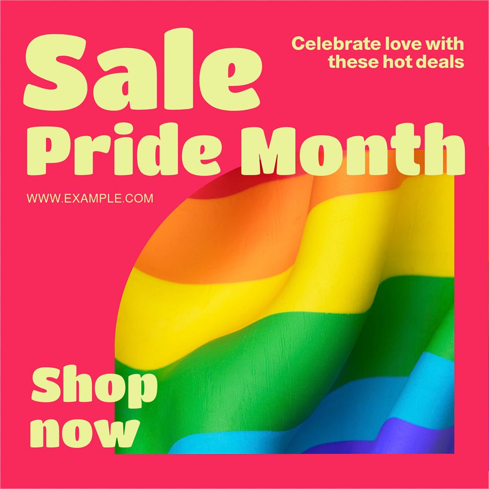 Pride month sale Instagram post template, editable text